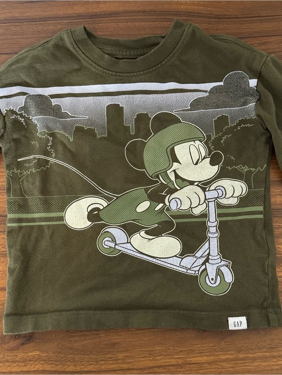 GAP Other - Gap Disney Mickey Mouse LongSleeve Green Shirt Baby Boy Size 18-24 M 100% Cotton
